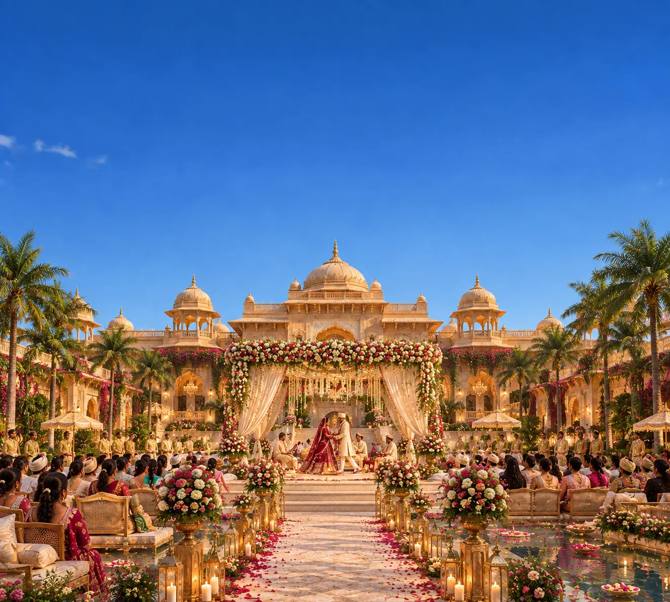Palace wedding mandap by day